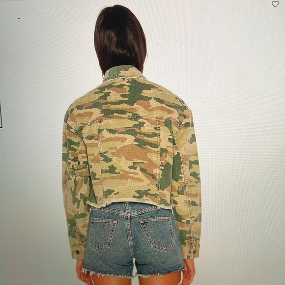Free People Camo Denim Jacket size XS - Picture 16 of 16
